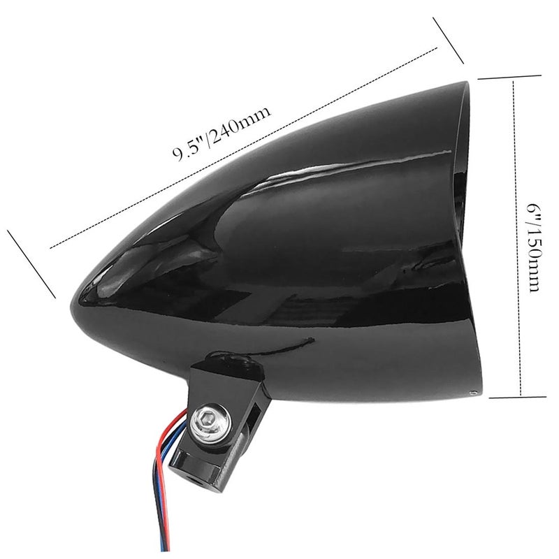 FATECIM 5.75" LED Motorcycle Headlights w/Aluminum Visor Clear Lens 5 3/4 inch Bullet Vintage Lamp for Harley Sportster Dyna Softail Bobber Chopper Honda Yamaha Suzuki Kawasaki Custom Black - Image 2
